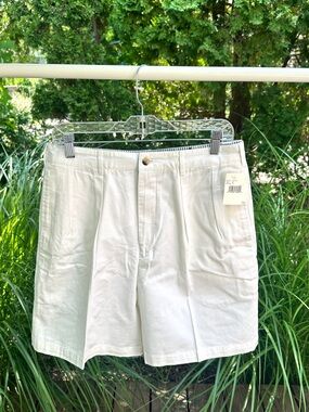 NWT Vintage Preswick & Moore Men's White Flat Front 100% Cotton Shorts